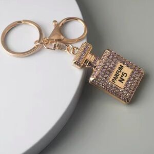 Gold and Diamond Parfum No.5 Keychain/Bag charm